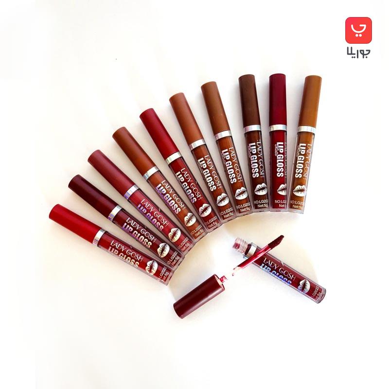 پک 12 عددی رژلب مایع لیدی گاش Lady Gosh Lip Gloss Matte
